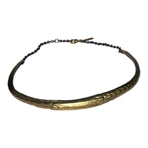 K/ller Collection Stylish Engraved Brass Choker Necklace